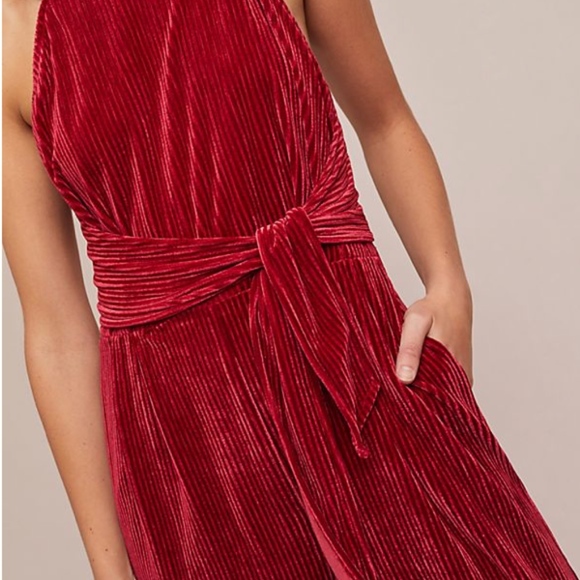 HP 🔥🎉Perfect for holiday! Evelyn Velvet Tie-Front Jumpsuit NWT size L - Picture 4 of 6
